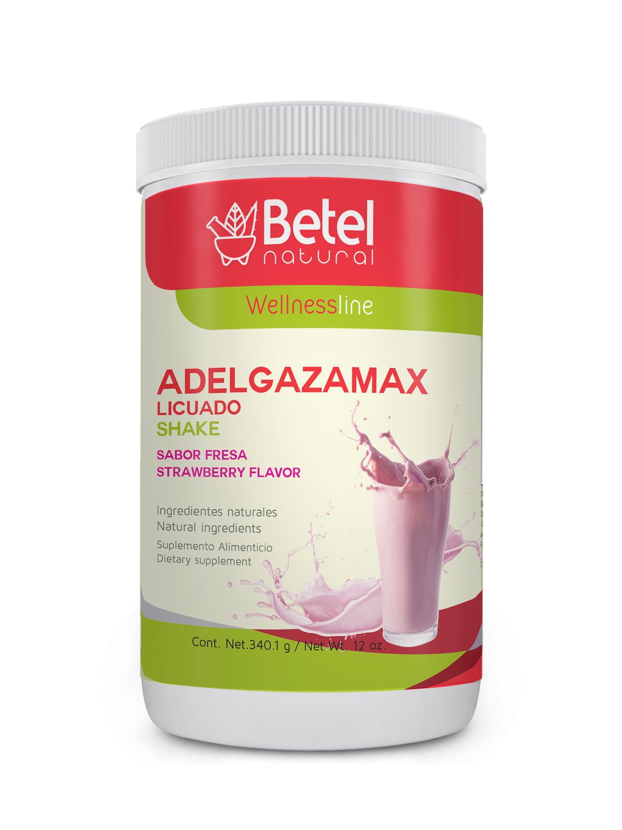 Adelgazamix Licuado Shake Sabor a Fresa 12 oz. Alcanza tu peso ideal de forma efectiva.