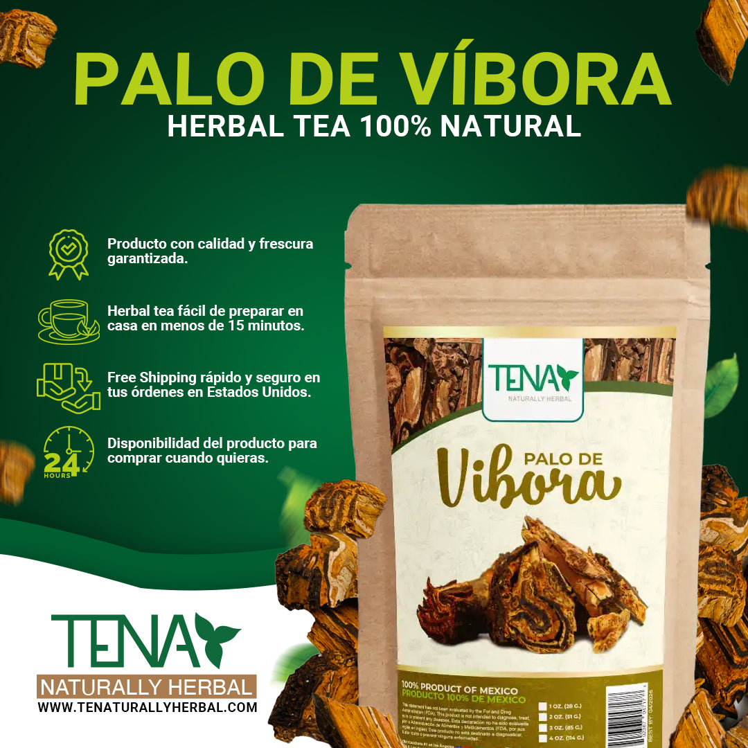 Palo de Víbora 4 onzas - Árbol de la víbora, bolsa de 4 onzas Té natural y orgánico