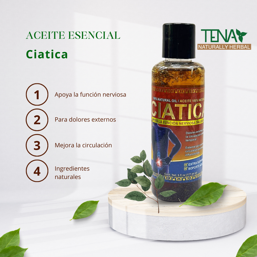 Sciatica Oil 6 fl oz (177.44ml) Aceite Natural Ciatica Tena Naturally Herbal