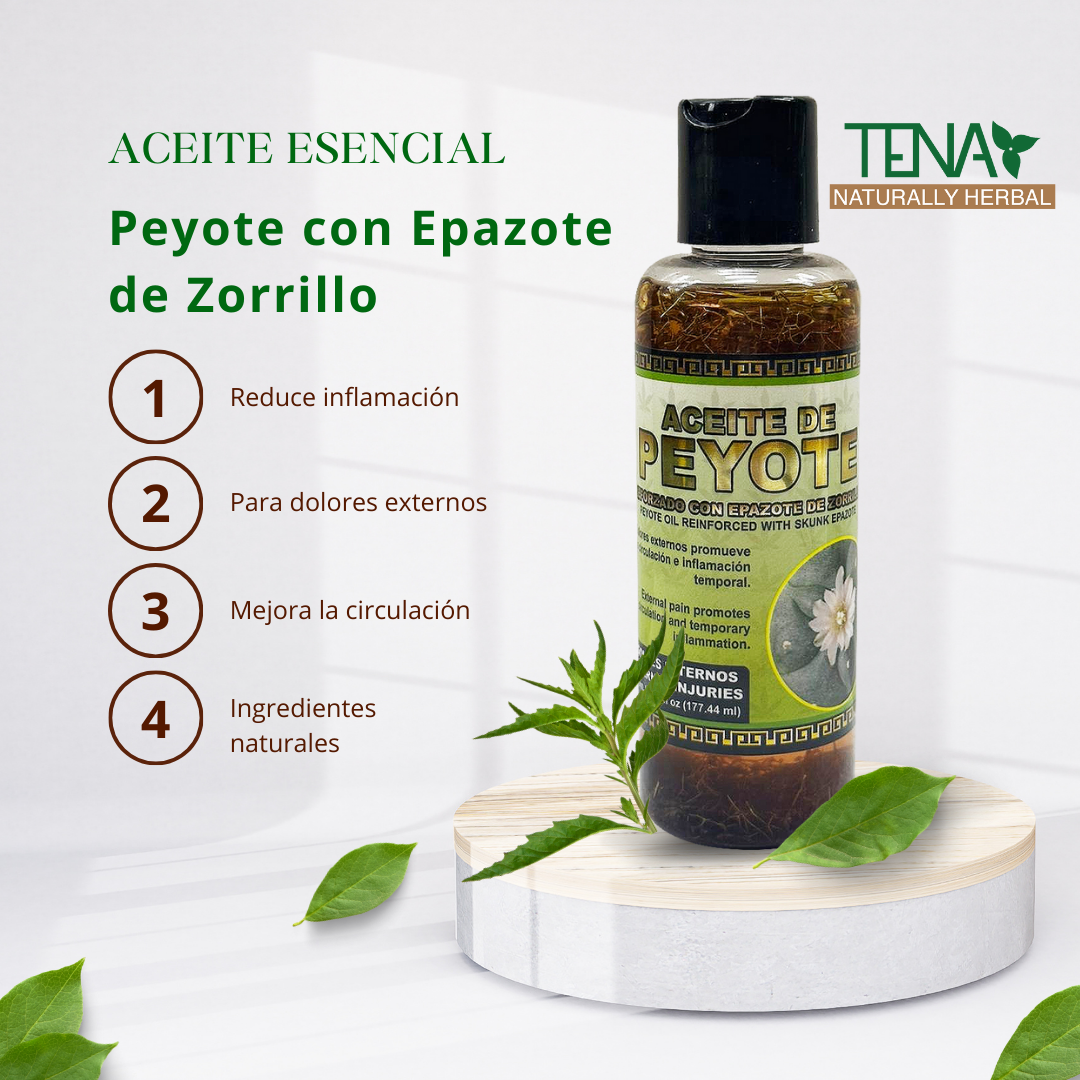 Peyo Oil 6 fl oz (177.44ml) Aceite de Peyo Reforzado con Epazote de Zorrillo