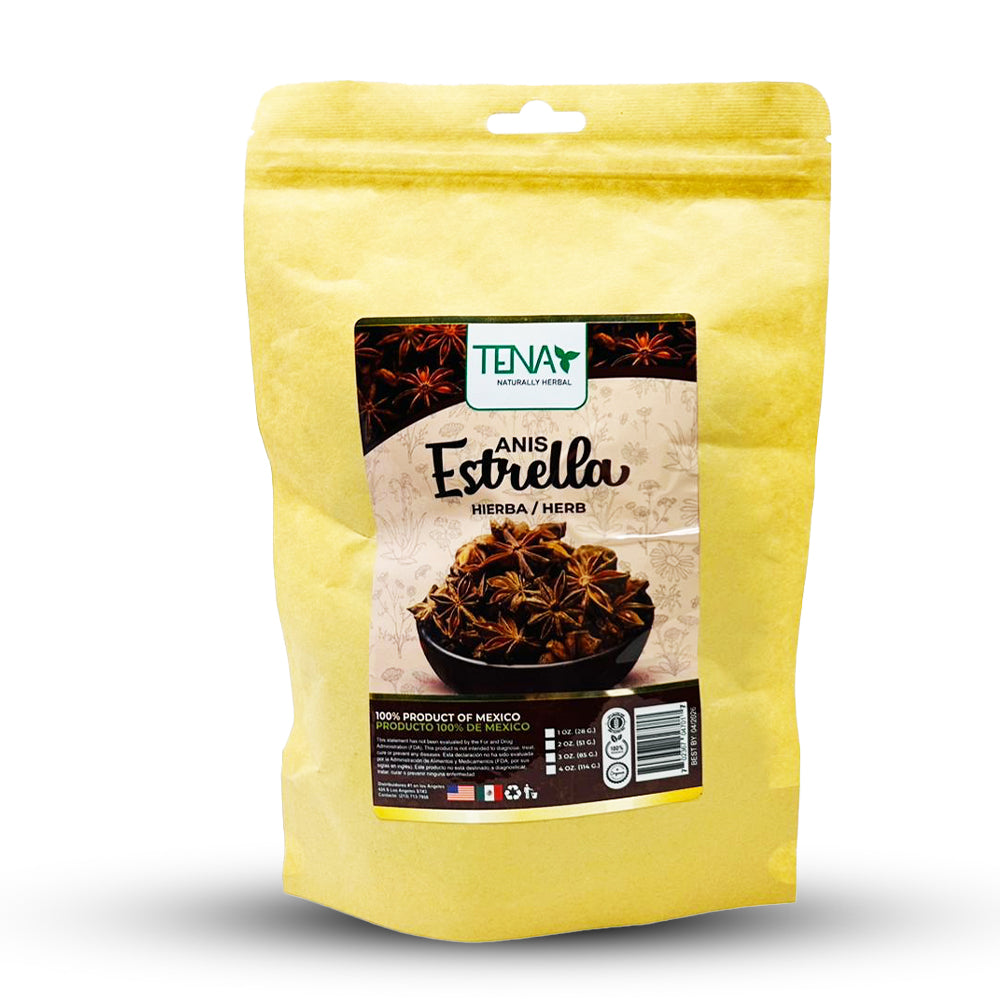 Hierba Anís Estrella 4 oz - Especia Herbal Aromática para Té, Cocina y Remedios Naturales