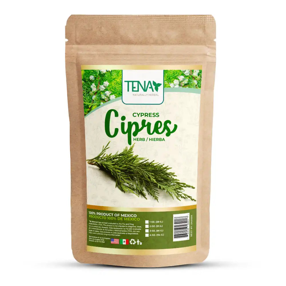 Ciprés seco, natural 100 % - Presentación bolsa de 4 onzas Ciprés beneficios naturales