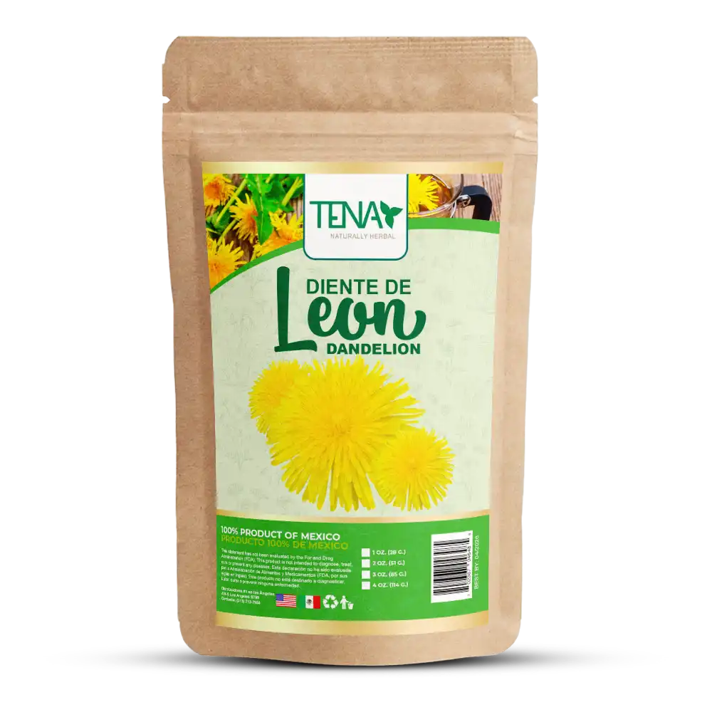 Diente de león 4 onzas - Dandelion hierba seca para infusión Tena Naturally Herbal