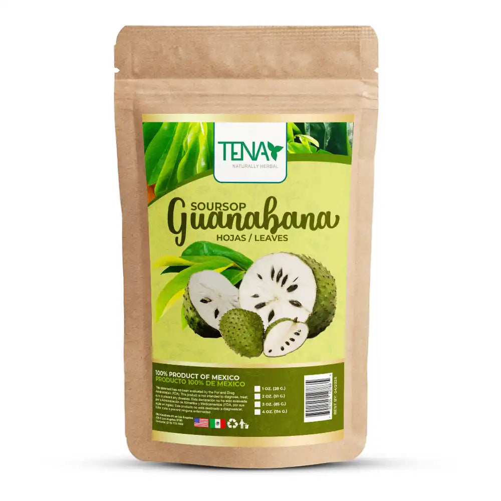 Hoja de Guanábana 100 % natural - bolsa de 4 onzas Tena Naturally Guanabana leaves