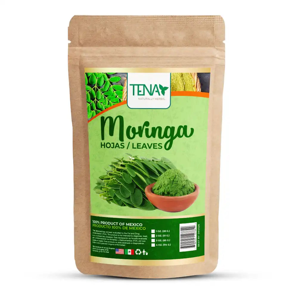 Hojas de Moringa 4 onzas - Moringa oleifera Natural, árbol de la vida 4 onzas de hojas naturales