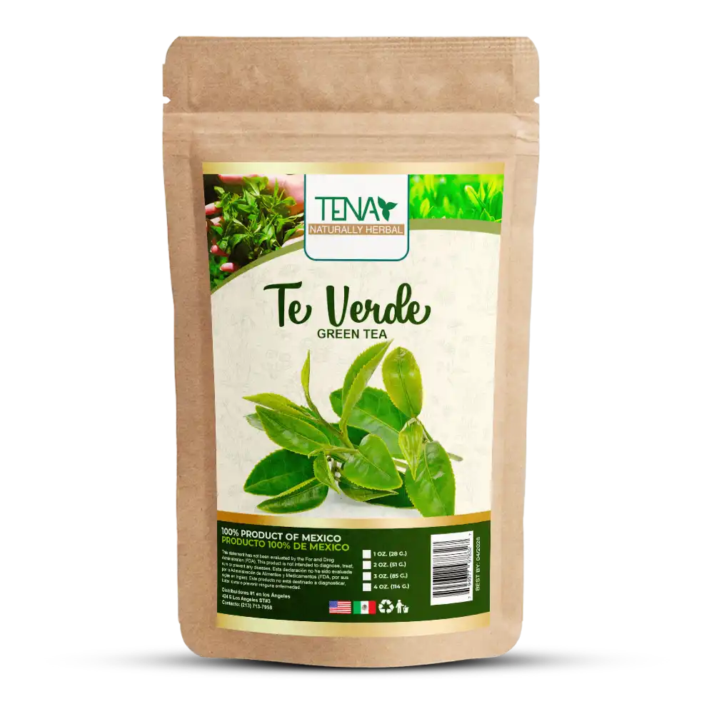 Té verde Hierba seca 4 onzas - Infusión/té beneficios naturales Tena Naturally Herbal