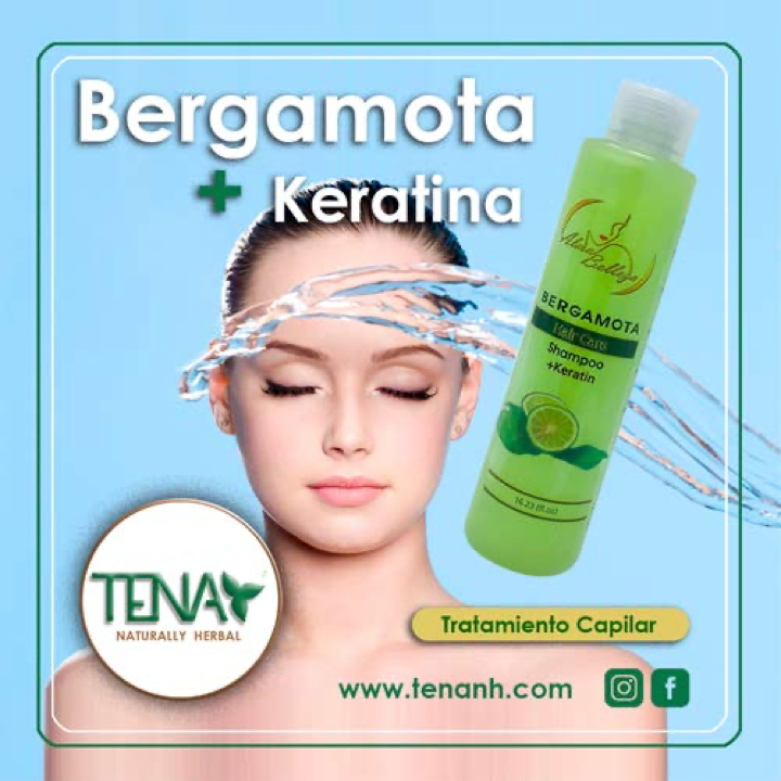 Champú de bergamota y Queratina - Cabello sedoso y saludable desde el primer uso.