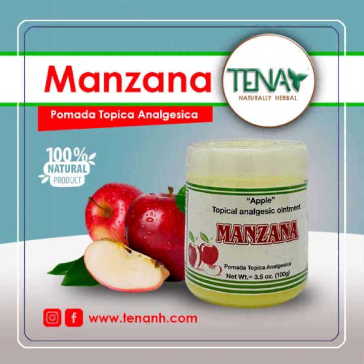 Pomada tópica analgésica de manzana - Alivio natural contra la tensión muscular.