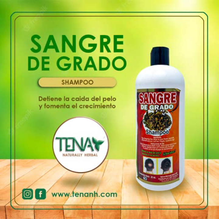 Champú de sangre de grado - Fórmula botánica para un cabello hermoso y fuerte.